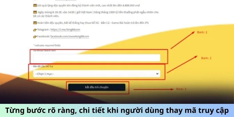 Từng bước rõ ràng, chi tiết khi người dùng thay mã truy cập